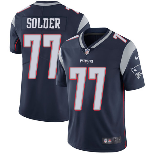 Nike Patriots #77 Nate Solder Navy Blue Team Color Men's Stitched NFL Vapor Untouchable Limited Jersey - Click Image to Close
